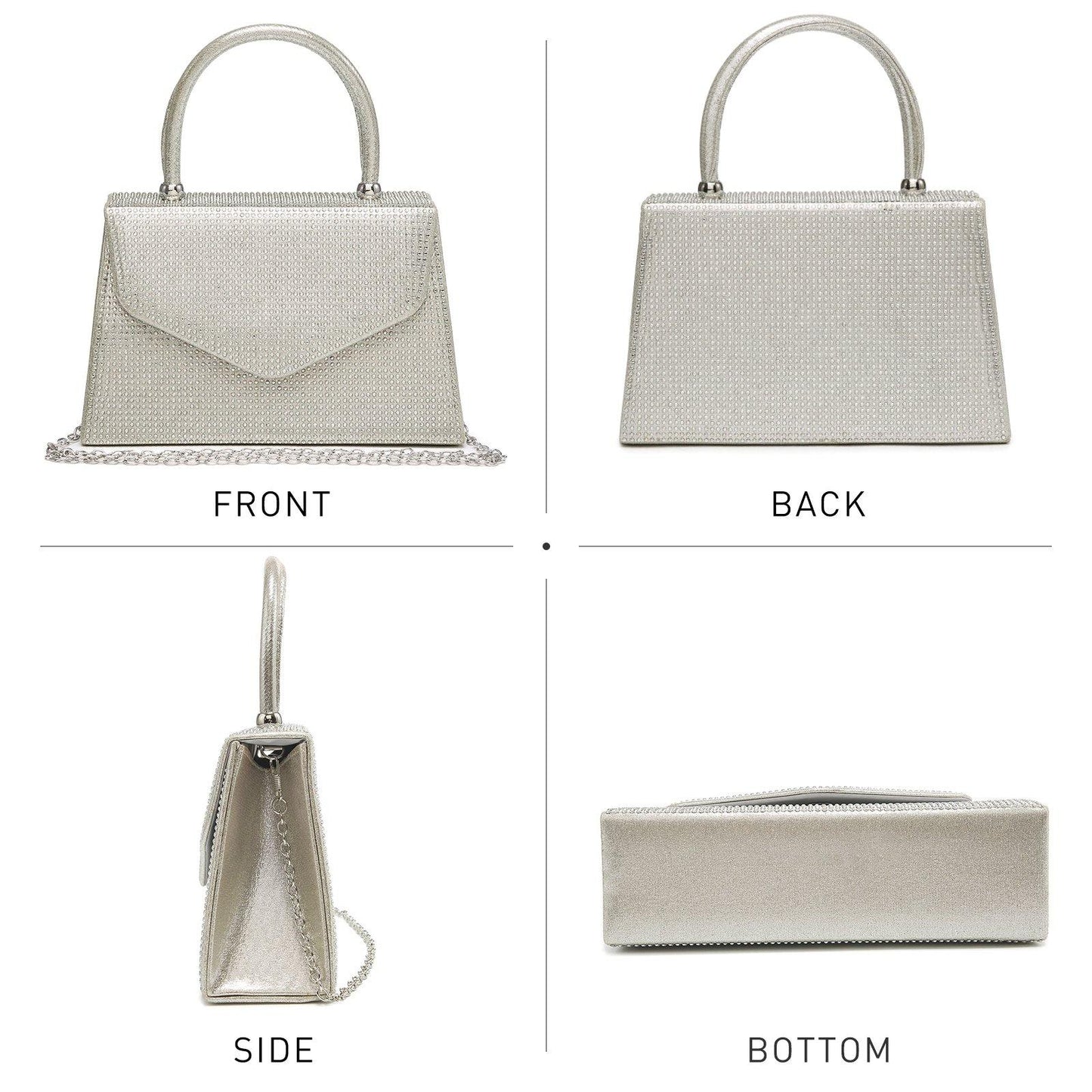 Glitter Evening Clutch Bag Rhinestone Handbag Purse Wedding Party Bag for Women - Dasein Bags