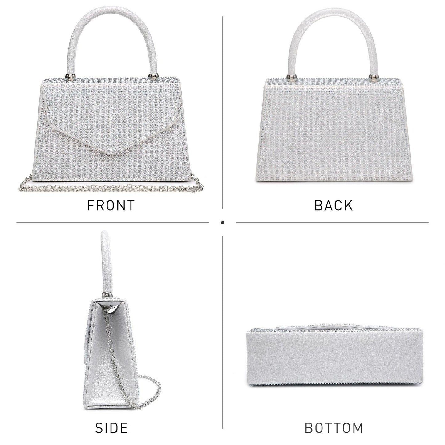 Glitter Evening Clutch Bag Rhinestone Handbag Purse Wedding Party Bag for Women - Dasein Bags