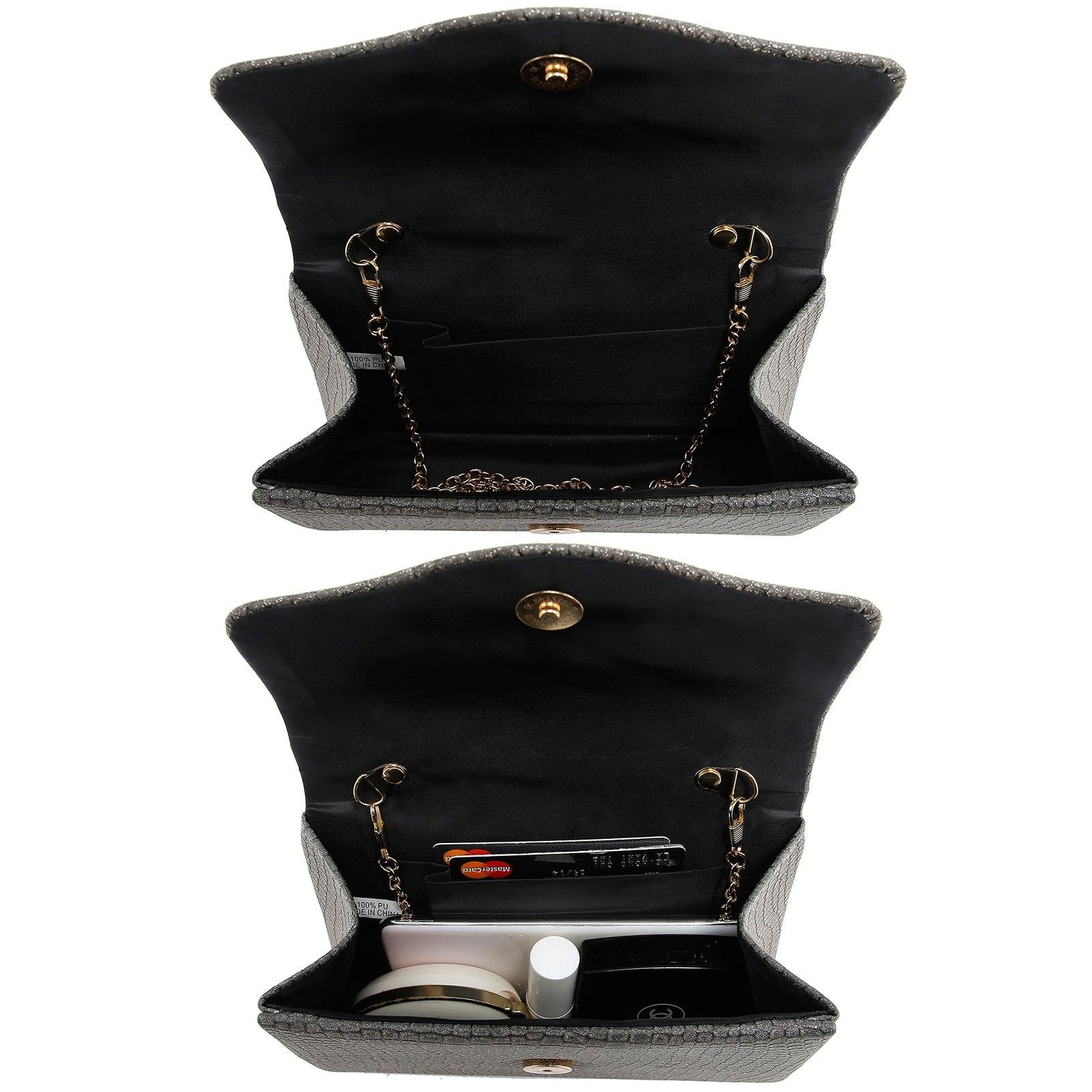 Chain Clutch Purse Glittering Evening Bag Party Cocktail Prom Handbags for Women - Dasein Bags