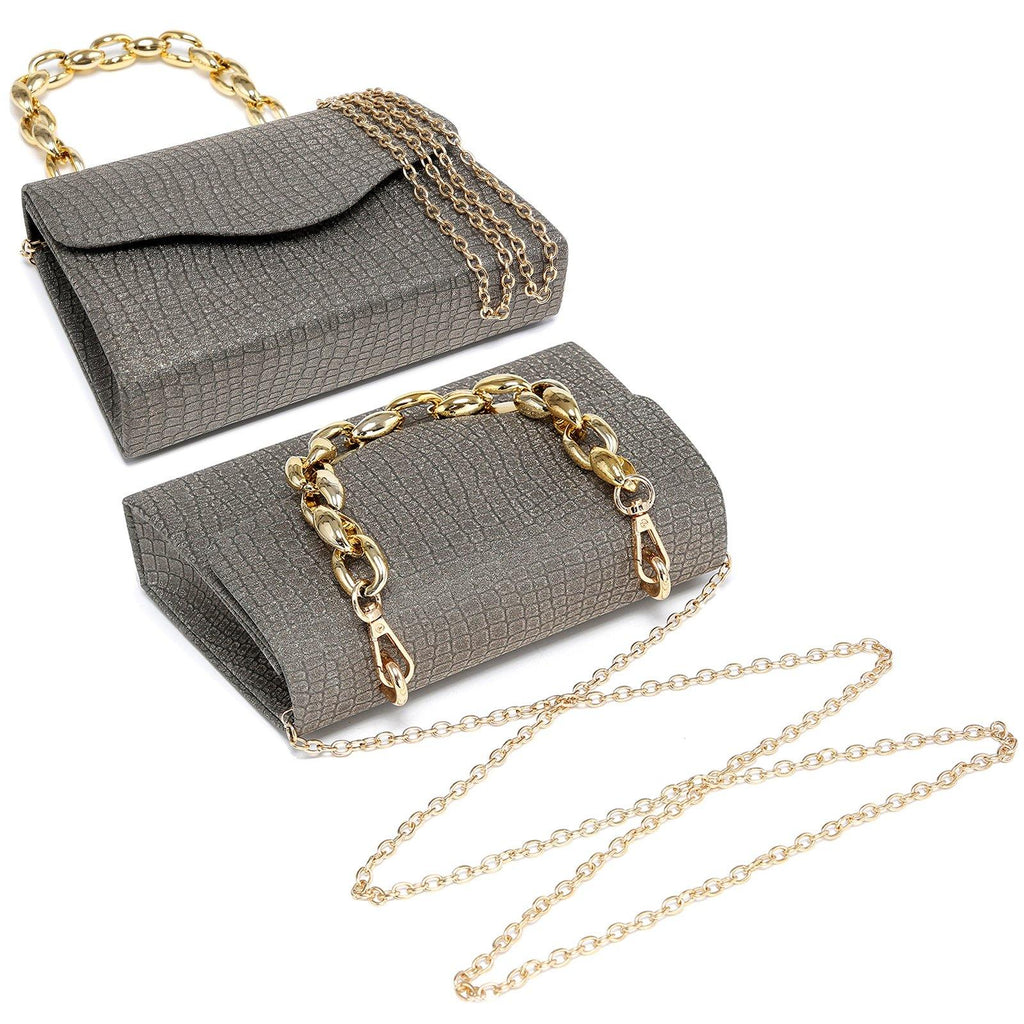 Chain Clutch Purse Glittering Evening Bag Party Cocktail Prom Handbags for Women - Dasein Bags