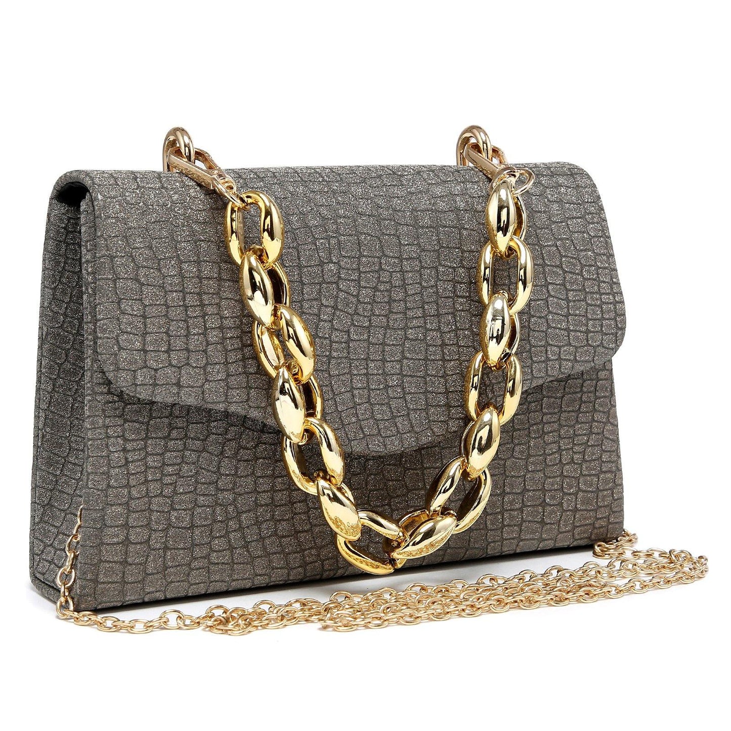 Chain Clutch Purse Glittering Evening Bag Party Cocktail Prom Handbags for Women - Dasein Bags