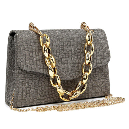 Chain Clutch Purse Glittering Evening Bag Party Cocktail Prom Handbags for Women - Dasein Bags