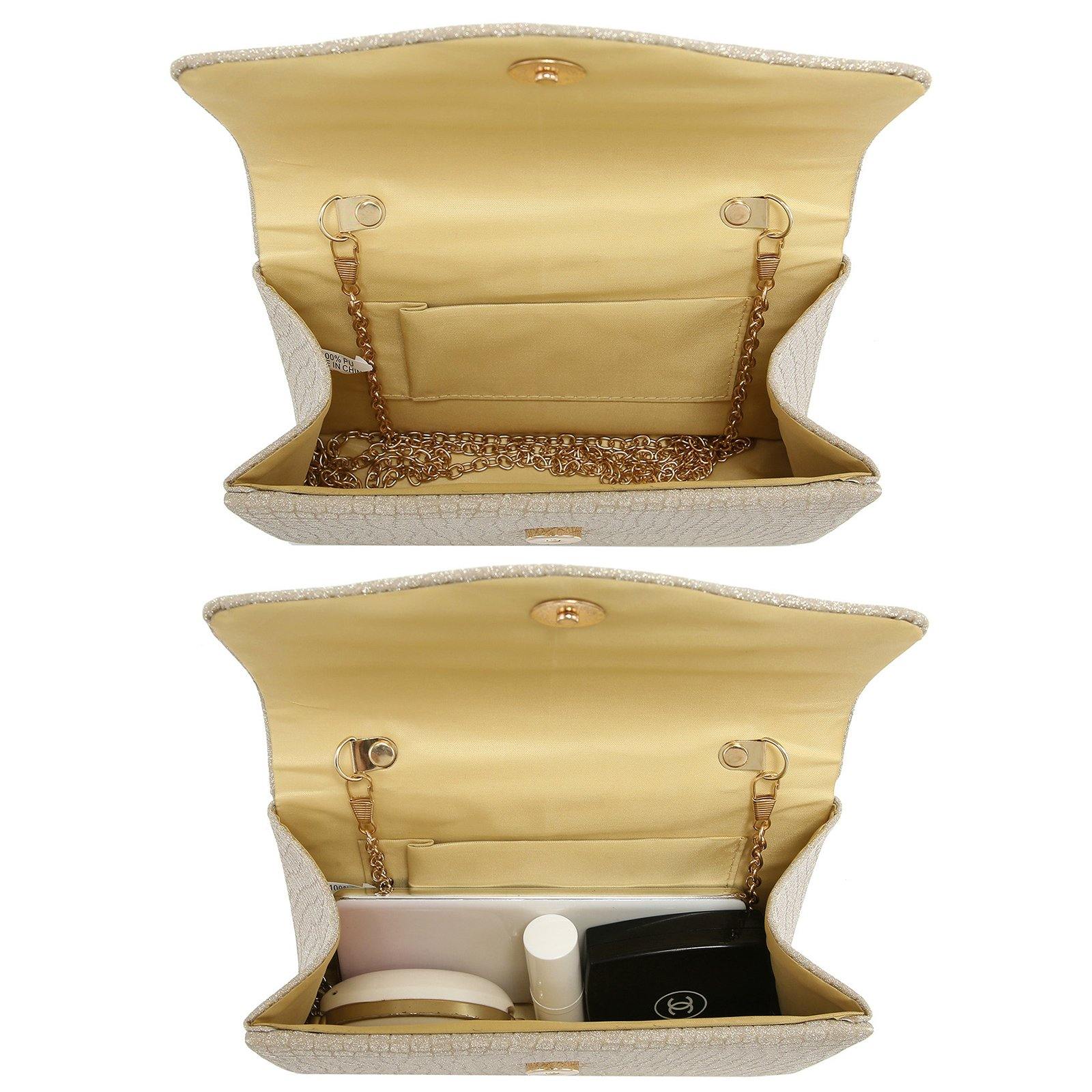 Modest / Simple Gold Ruffle Polyester Clutch Bags 2020 Evening Party  Accessories