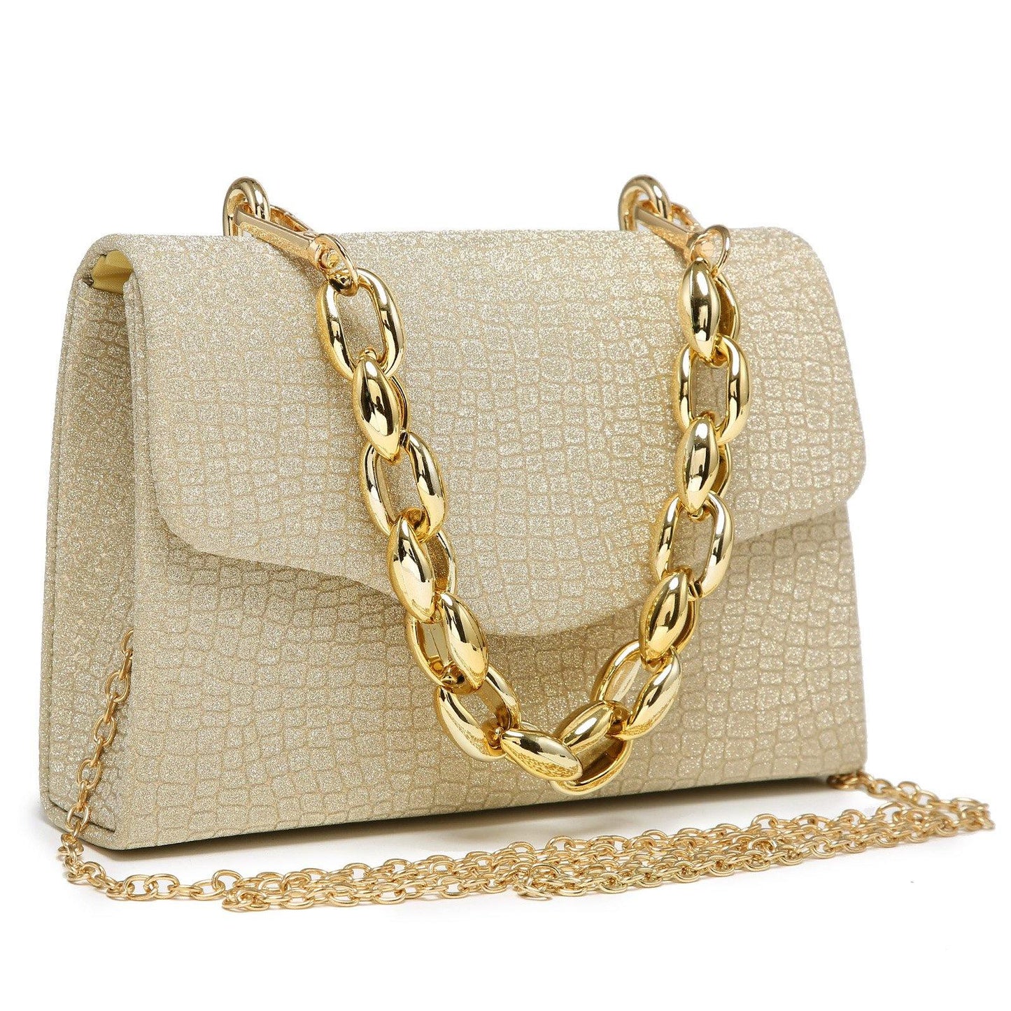 Chain Clutch Purse Glittering Evening Bag Party Cocktail Prom Handbags for Women - Dasein Bags