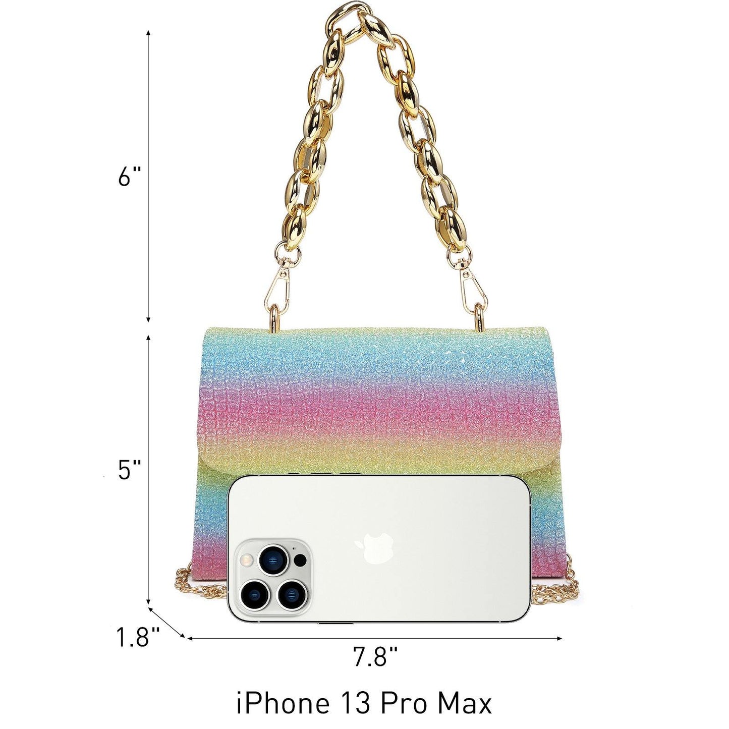 Chain Clutch Purse Glittering Evening Bag Party Cocktail Prom Handbags for Women - Dasein Bags