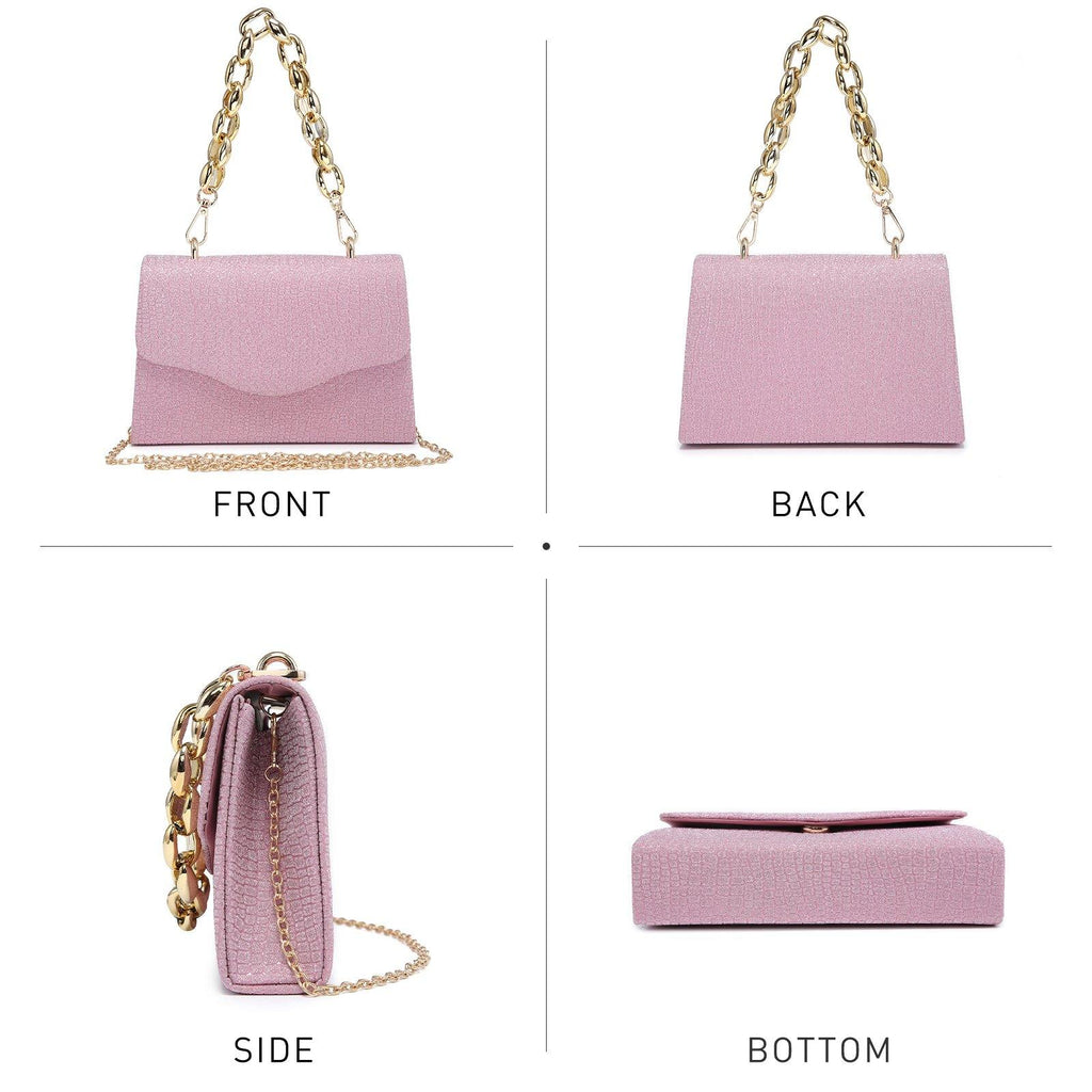 Chain Clutch Purse Glittering Evening Bag Party Cocktail Prom Handbags for Women - Dasein Bags