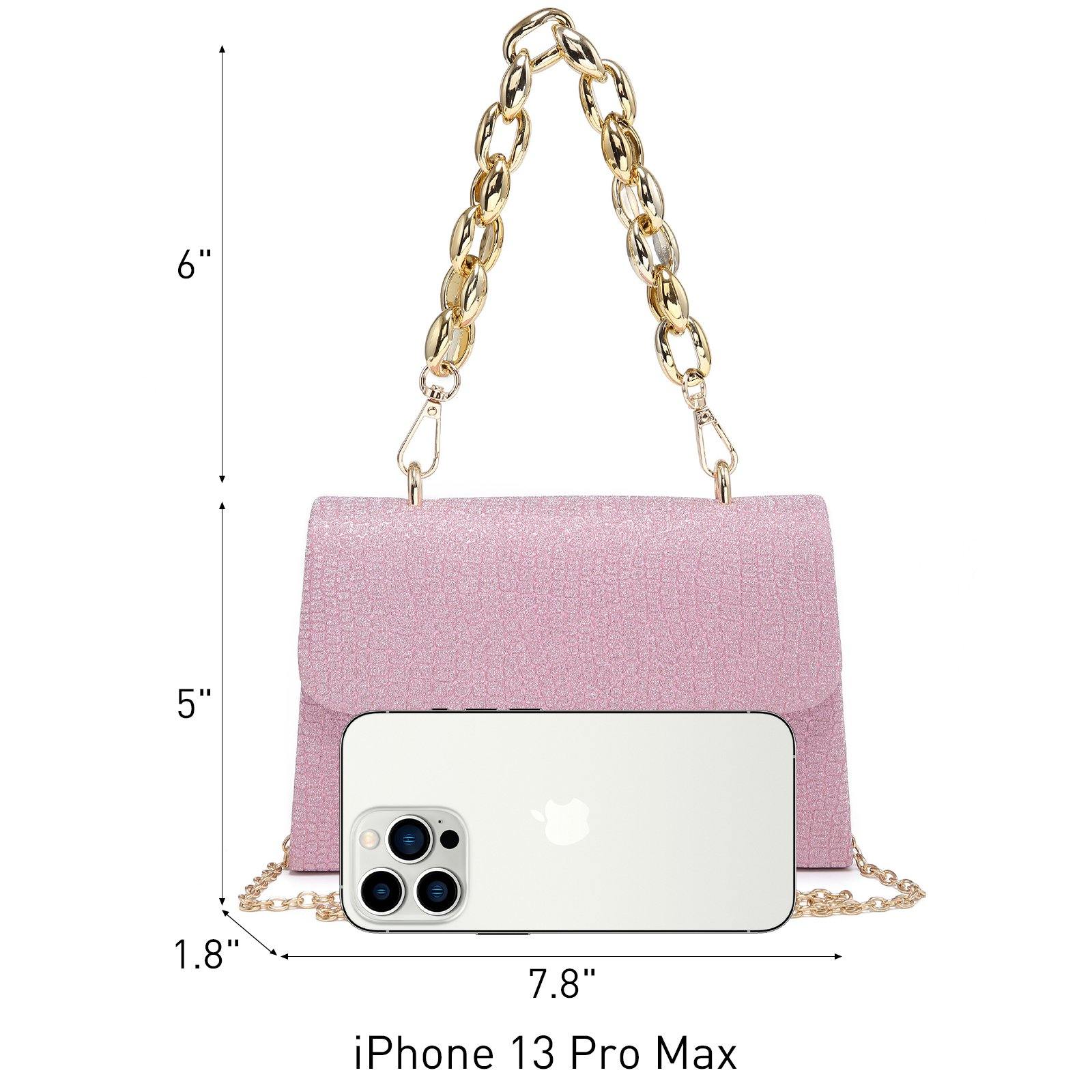 Chain Clutch Purse Glittering Evening Bag Party Cocktail Prom Handbags for Women - Dasein Bags