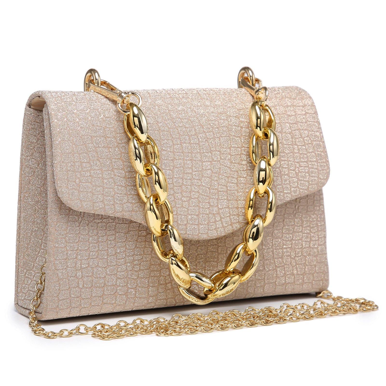 Dasein Women's Glitter Clutch Purse - Evening Bag For Wedding Party Prom