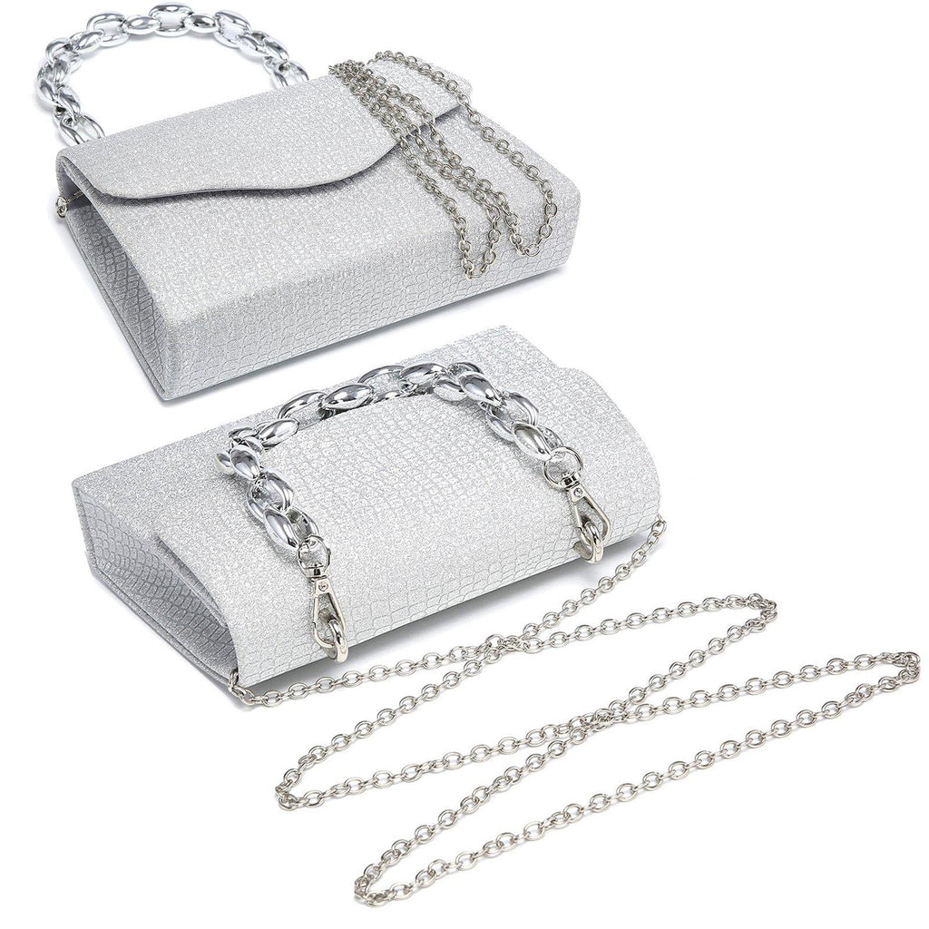 Chain Clutch Purse Glittering Evening Bag Party Cocktail Prom Handbags for Women - Dasein Bags