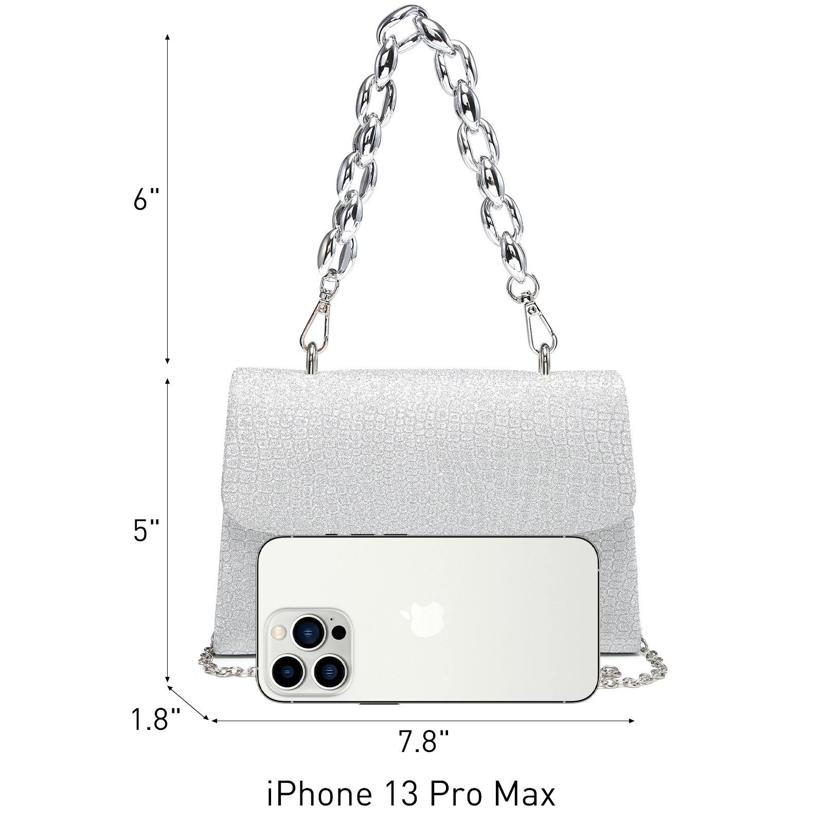 Chain Clutch Purse Glittering Evening Bag Party Cocktail Prom Handbags for Women - Dasein Bags