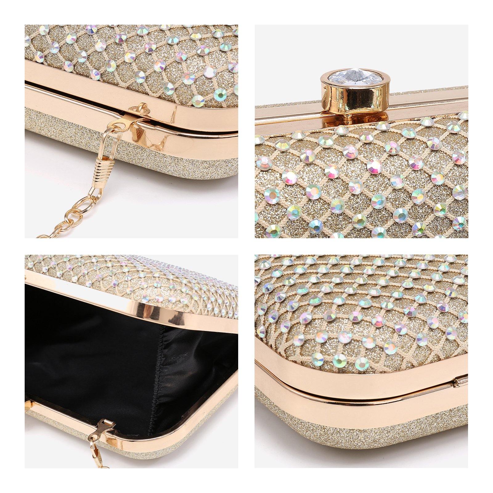 Womens Sparkling Rhinestone Clutch Evening Purse for Prom Party Wedding Dasein - Dasein Bags
