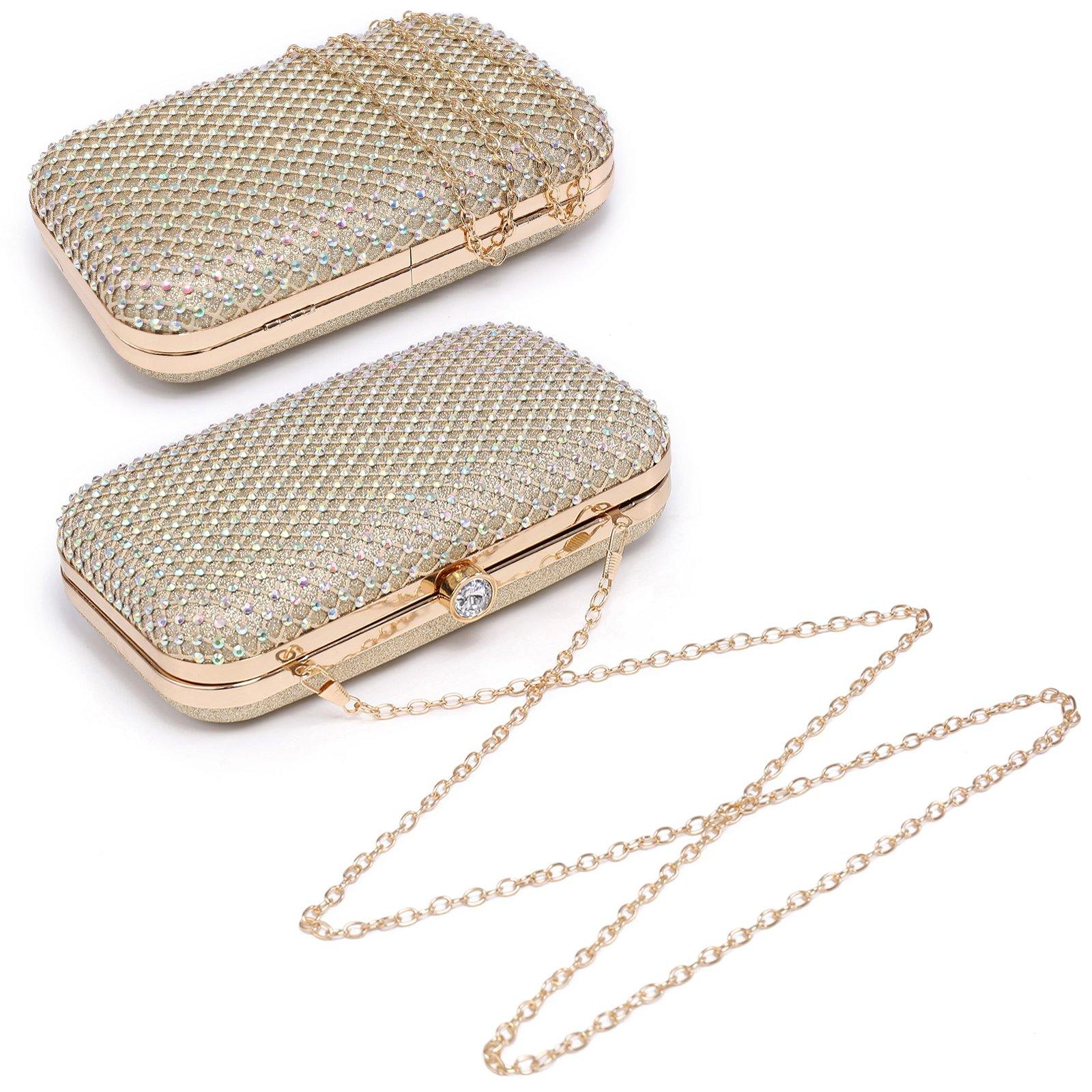 Womens Sparkling Rhinestone Clutch Evening Purse for Prom Party Wedding Dasein - Dasein Bags