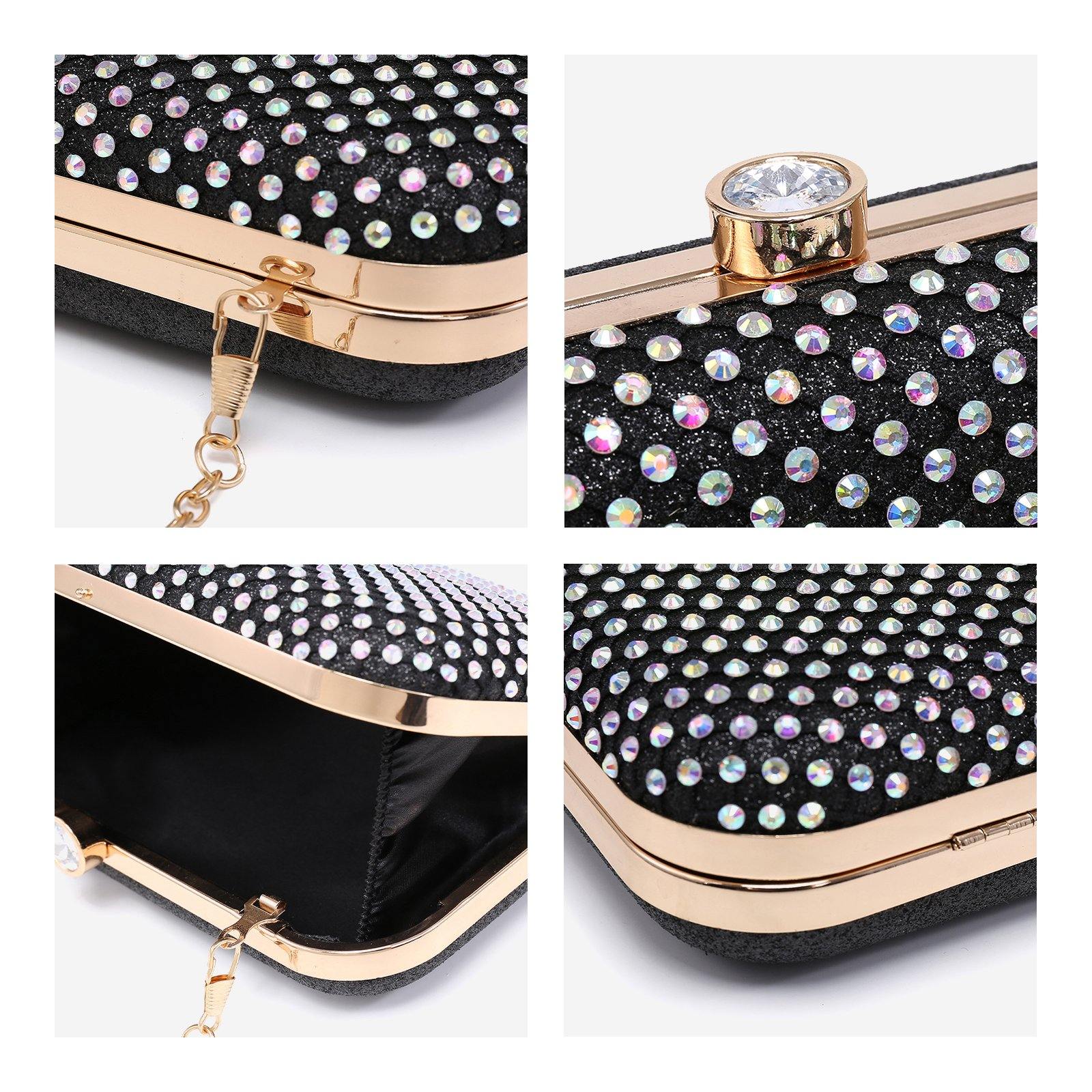 Womens Sparkling Rhinestone Clutch Evening Purse for Prom Party Wedding Dasein - Dasein Bags
