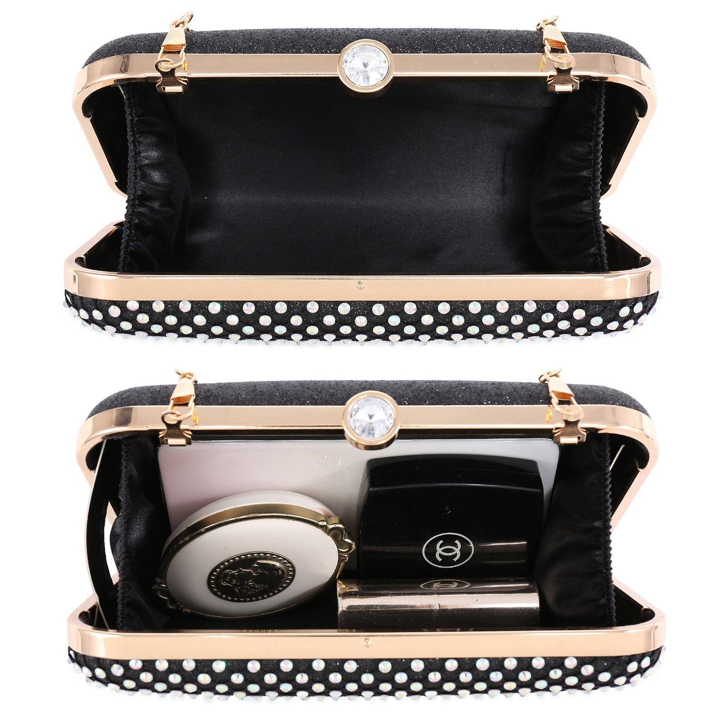 Womens Sparkling Rhinestone Clutch Evening Purse for Prom Party Wedding Dasein - Dasein Bags