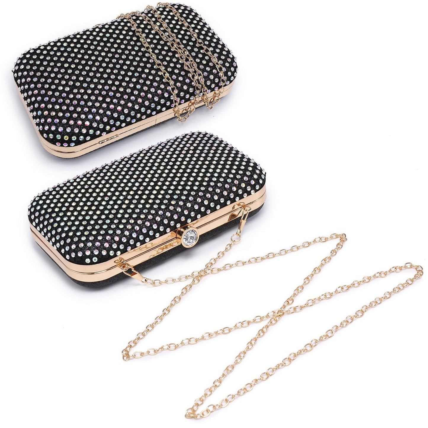 Womens Sparkling Rhinestone Clutch Evening Purse for Prom Party Wedding Dasein - Dasein Bags