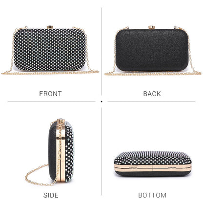 Womens Sparkling Rhinestone Clutch Evening Purse for Prom Party Wedding Dasein - Dasein Bags