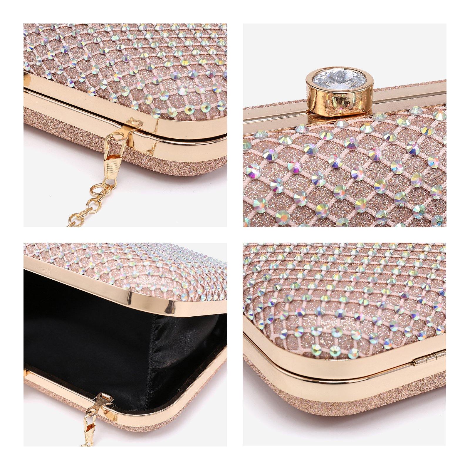 Womens Sparkling Rhinestone Clutch Evening Purse for Prom Party Wedding Dasein - Dasein Bags
