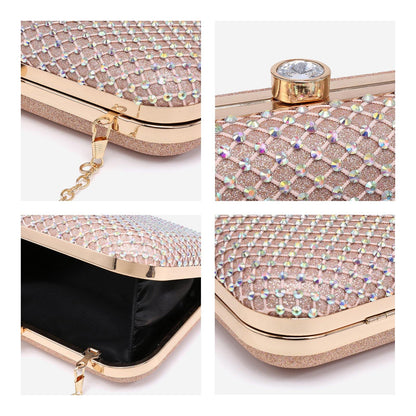 Womens Sparkling Rhinestone Clutch Evening Purse for Prom Party Wedding Dasein - Dasein Bags