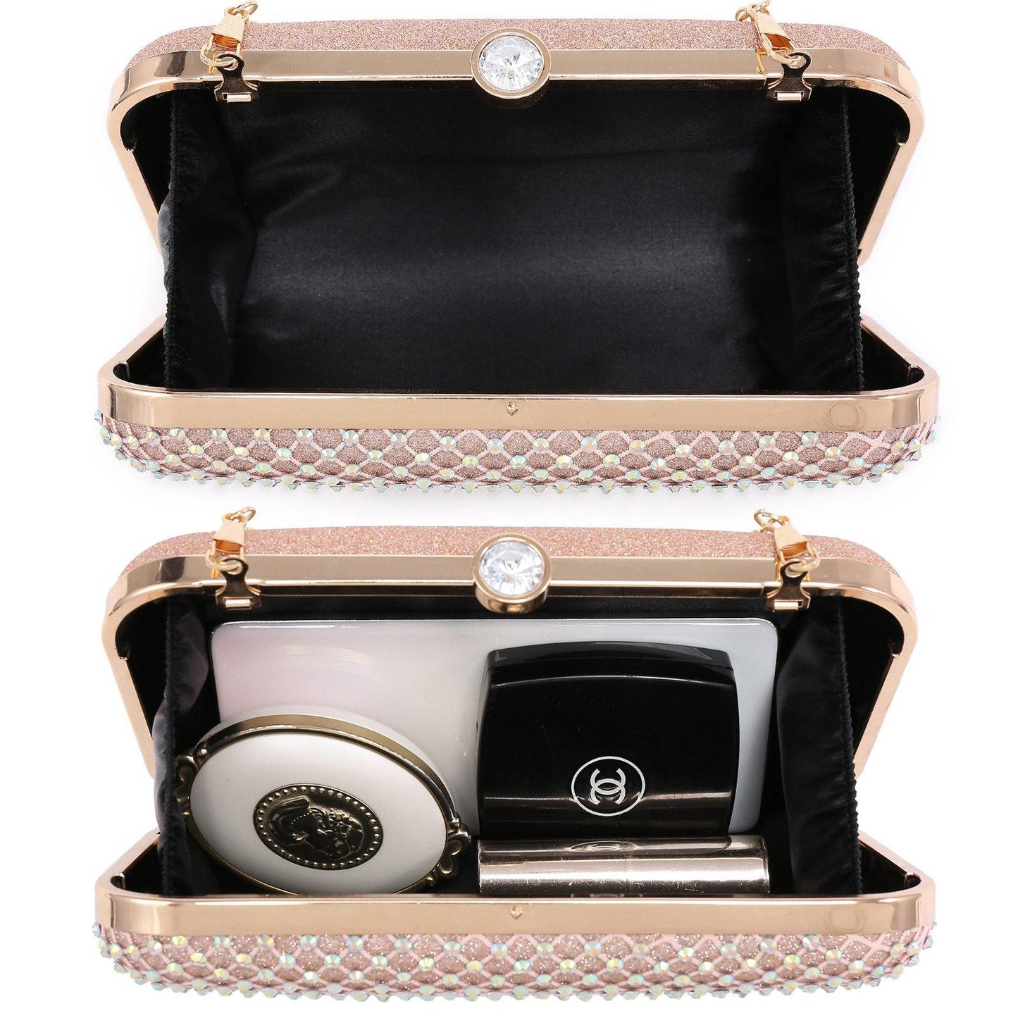 Womens Sparkling Rhinestone Clutch Evening Purse for Prom Party Wedding Dasein - Dasein Bags