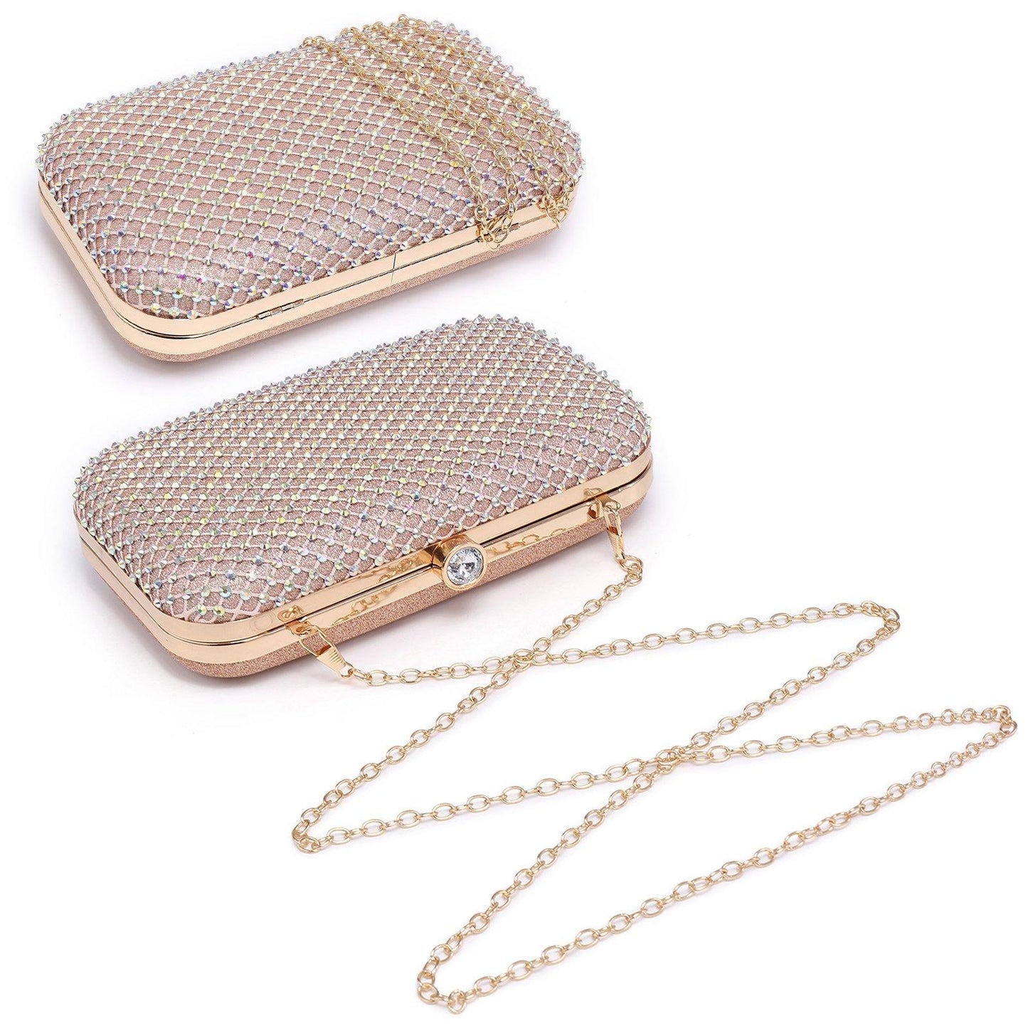 Womens Sparkling Rhinestone Clutch Evening Purse for Prom Party Wedding Dasein - Dasein Bags