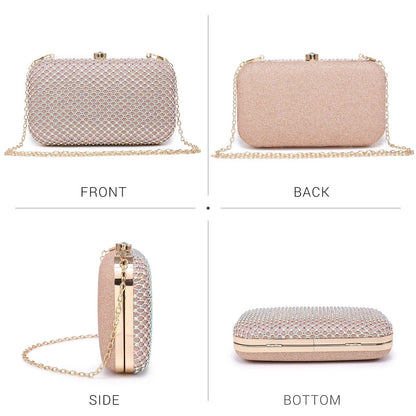 Womens Sparkling Rhinestone Clutch Evening Purse for Prom Party Wedding Dasein - Dasein Bags