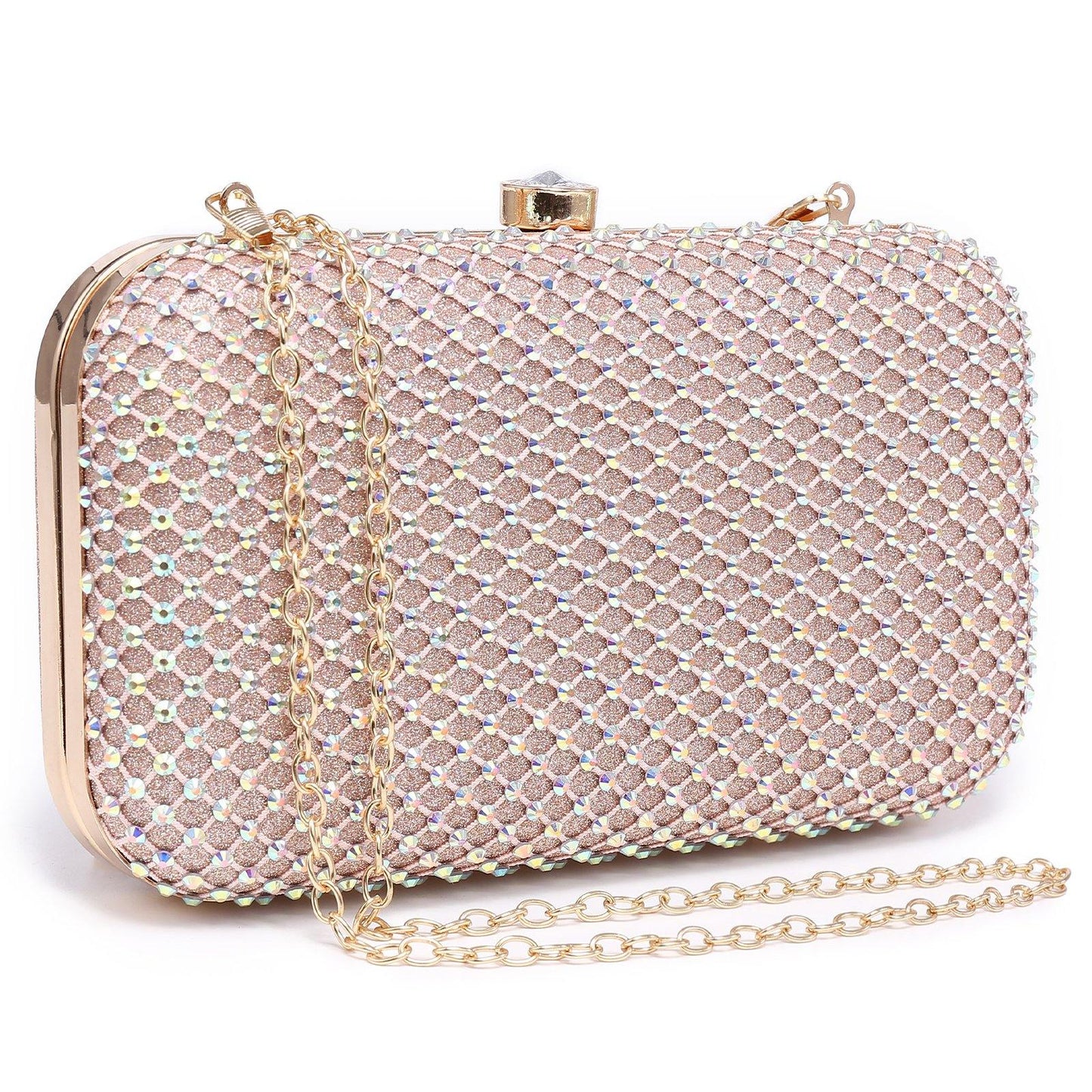 Womens Sparkling Rhinestone Clutch Evening Purse for Prom Party Wedding Dasein - Dasein Bags