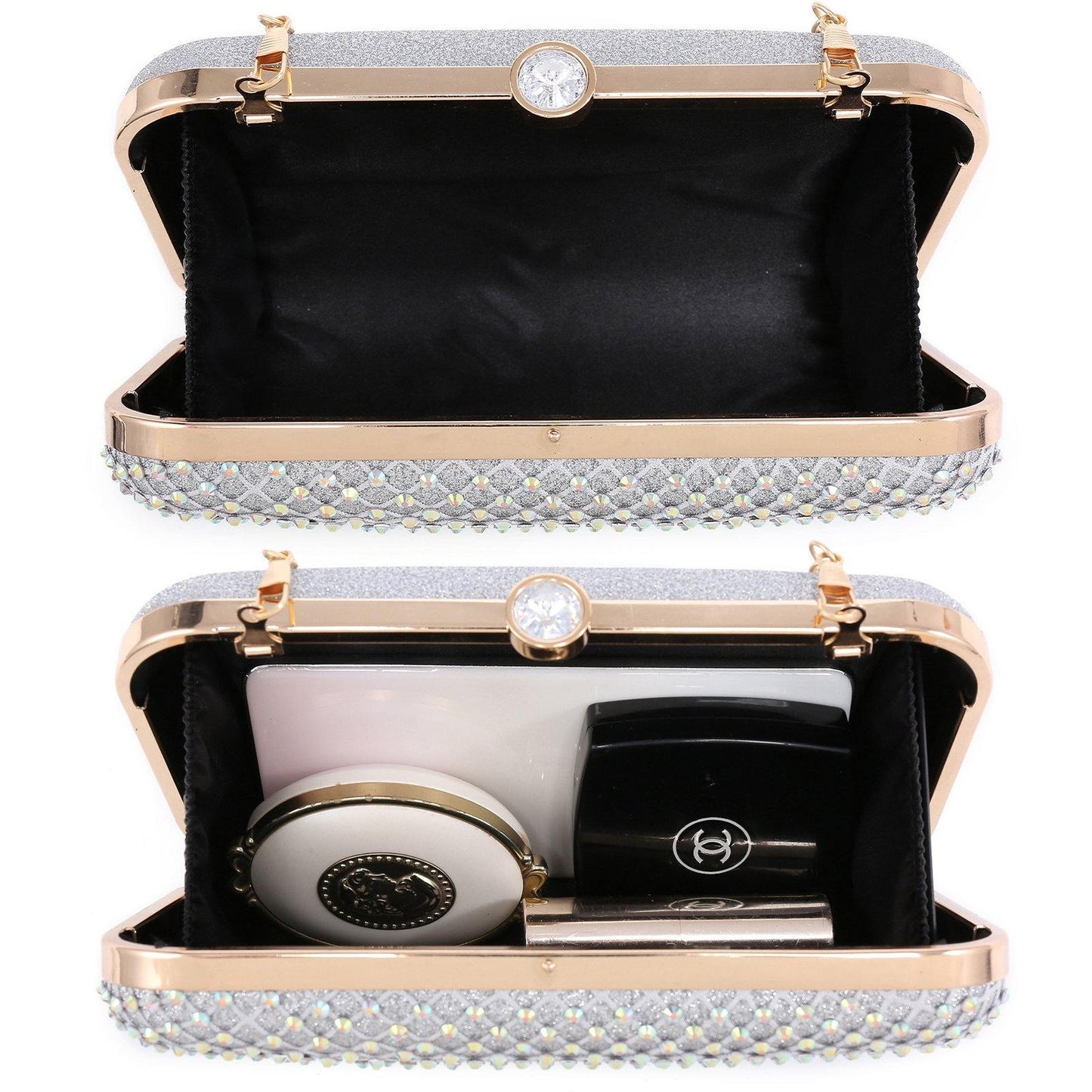 Womens Sparkling Rhinestone Clutch Evening Purse for Prom Party Wedding Dasein - Dasein Bags