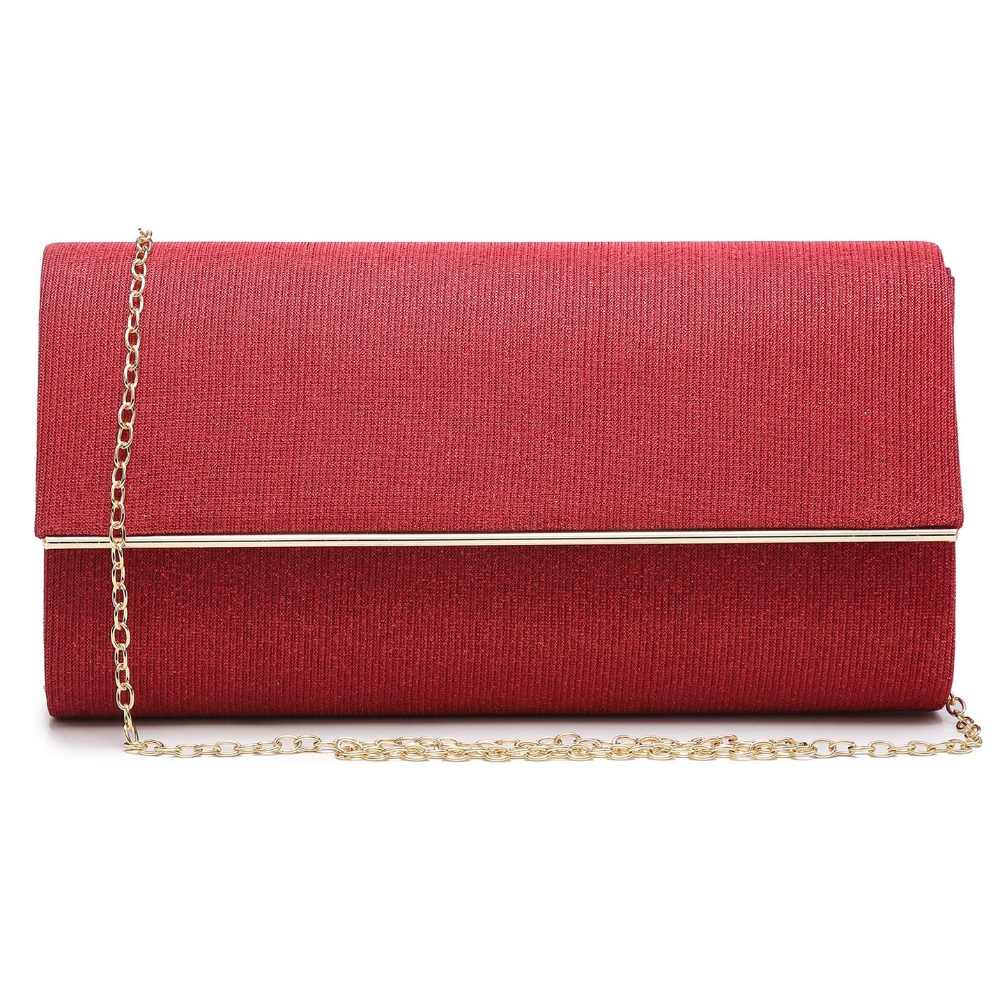 Glitter Gold Trim Evening Clutch-Handbags & Purses-Dasein Bags