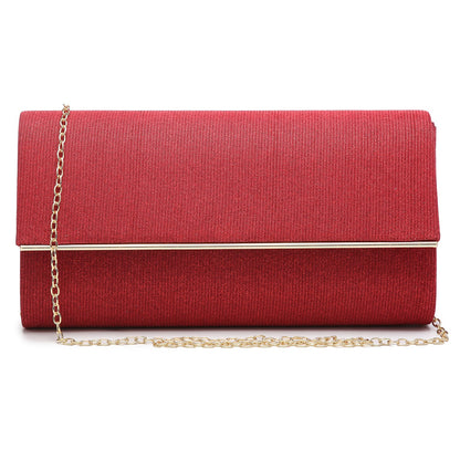 Glitter Gold Trim Evening Clutch-Handbags & Purses-Dasein Bags