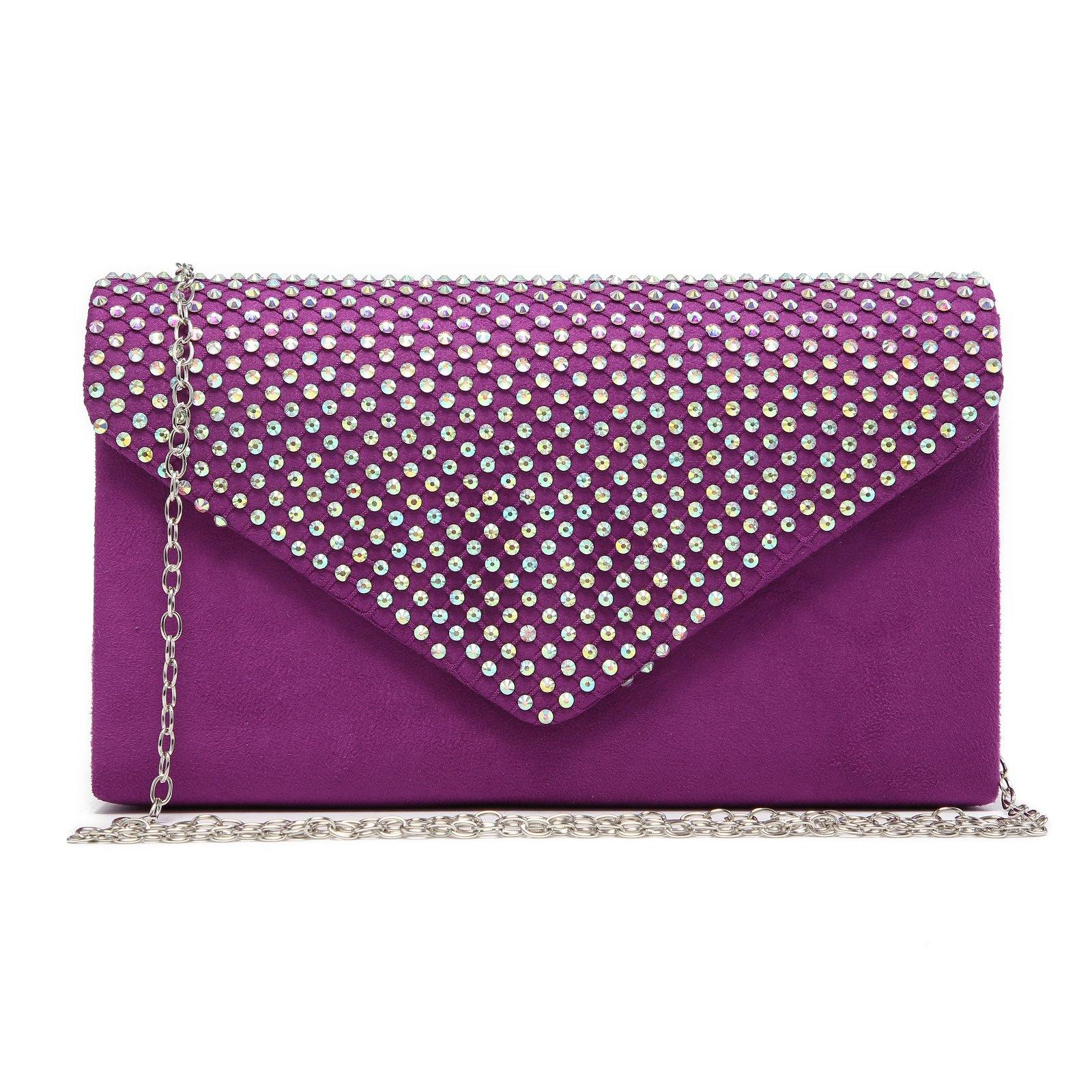 Women Colorful Rhinestone Cocktail Prom Evening Clutch Bags for Wedding Dasein - Dasein Bags