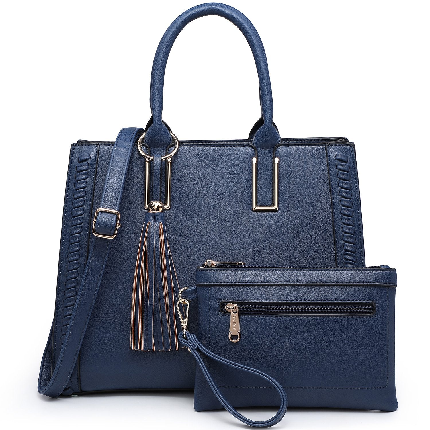 Tassel Weave Handbag with Matching Wallet-Handbags & Purses-Dasein Bags