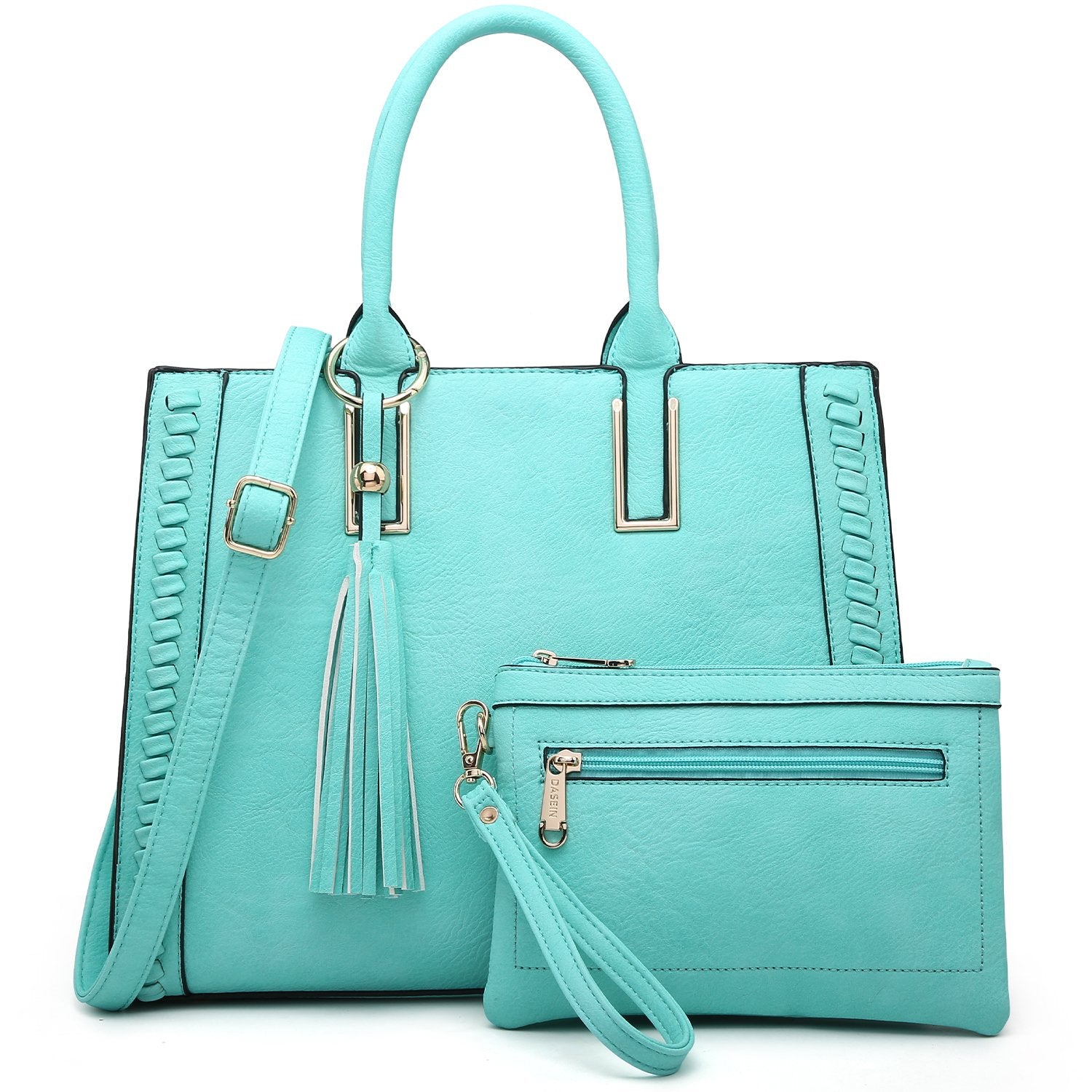 Tassel Weave Handbag with Matching Wallet-Handbags & Purses-Dasein Bags