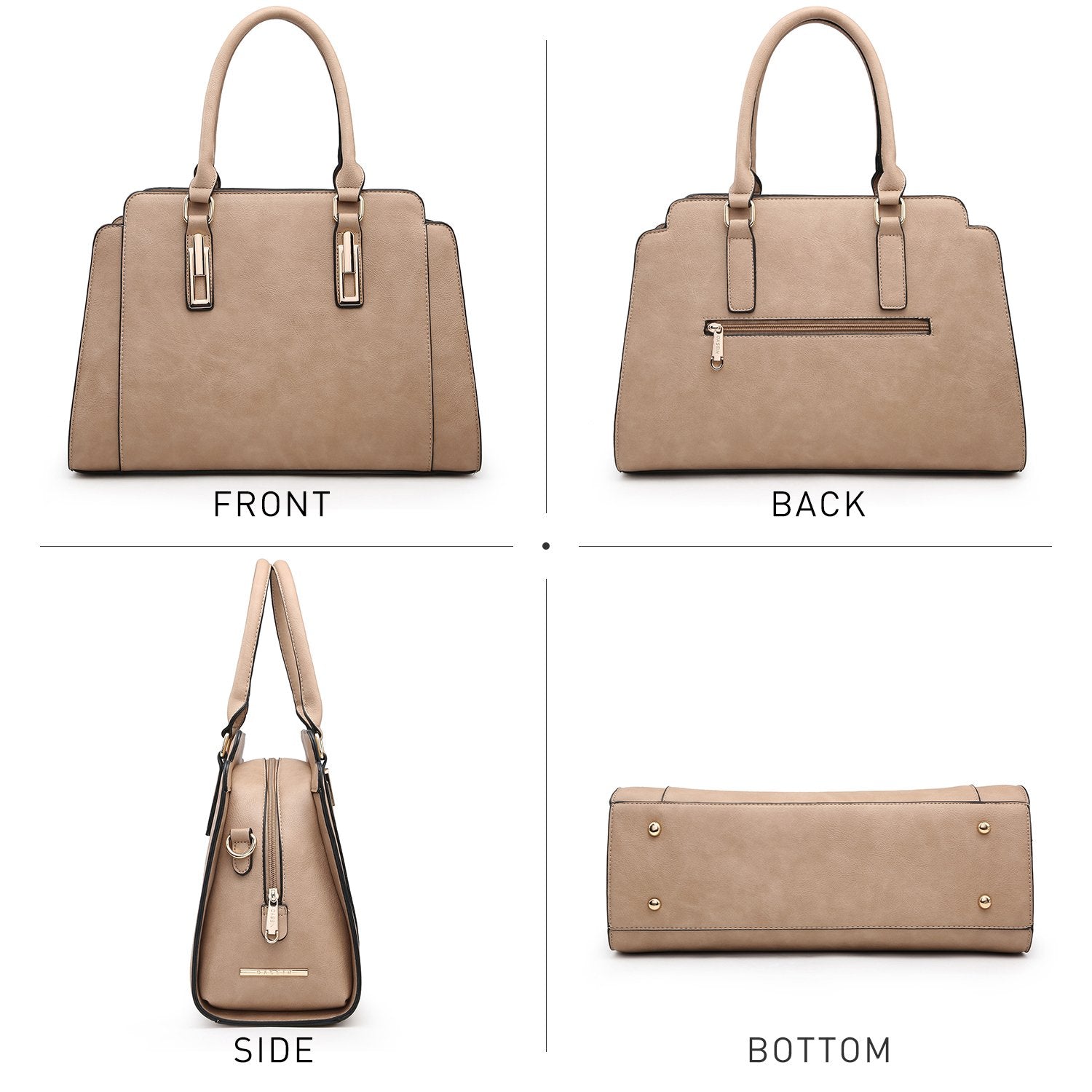 Top Handle Handbag with Matching Wristlet-Handbags & Purses-Dasein Bags