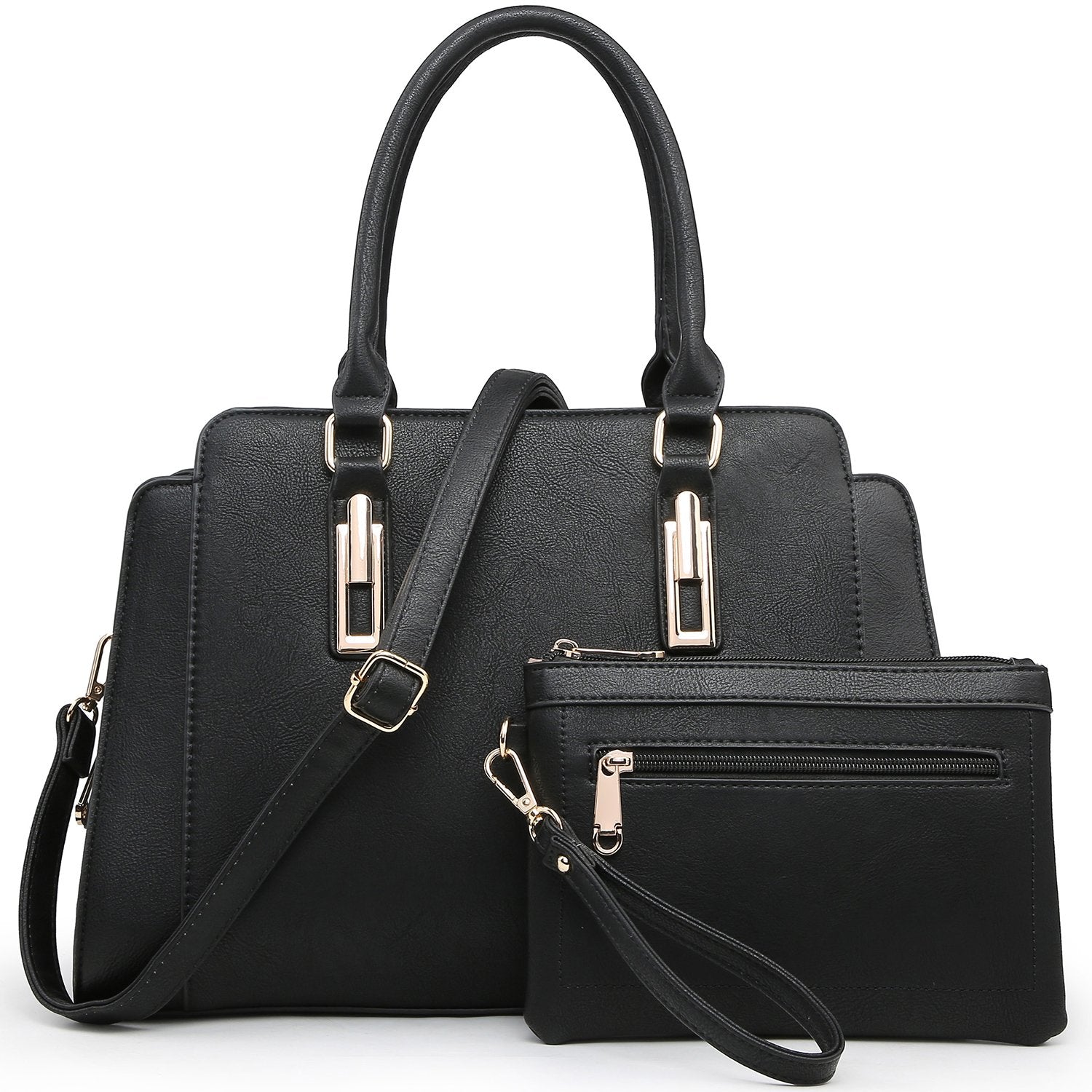 Top Handle Handbag with Matching Wristlet-Handbags & Purses-Dasein Bags