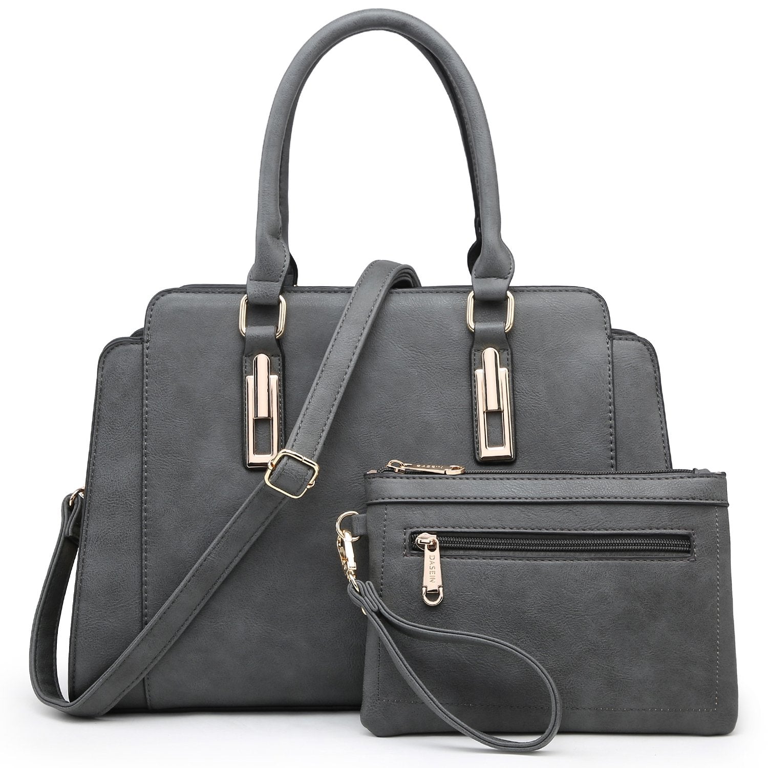 Top Handle Handbag with Matching Wristlet-Handbags & Purses-Dasein Bags