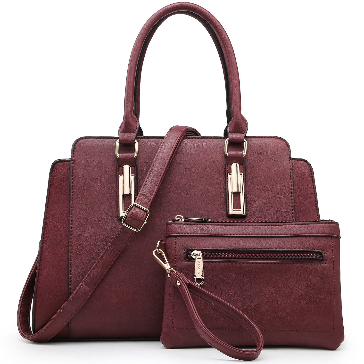 Top Handle Handbag with Matching Wristlet-Handbags & Purses-Dasein Bags