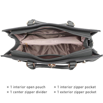 Classic Padlock Handbag with Matching Wallet - Dasein Bags