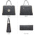 Metal Edged Emblem Handbag with Matching Wallet - Dasein Bags