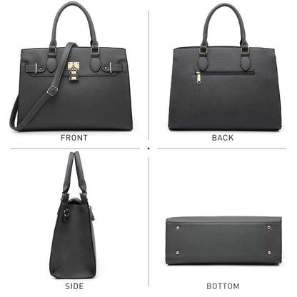 Classic Padlock Handbag with Matching Wallet - Dasein Bags