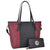 Two-Tone Tote with Matching Wallet-Handbags & Purses-Dasein Bags