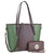 Two-Tone Tote with Matching Wallet-Handbags & Purses-Dasein Bags