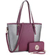 Two-Tone Tote with Matching Wallet