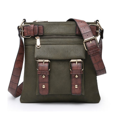 Leather Messenger Crossbody Bag-Crossbody/Messenger bag-Dasein Bags
