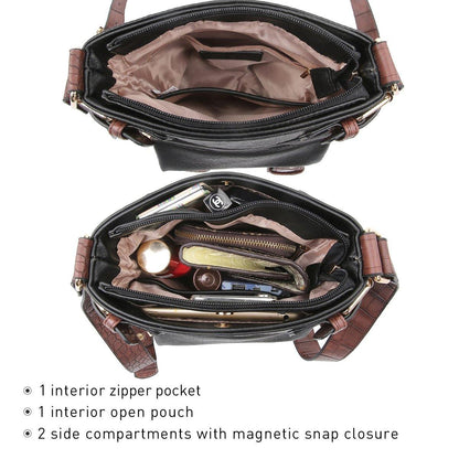 Leather Messenger Crossbody Bag - Dasein Bags