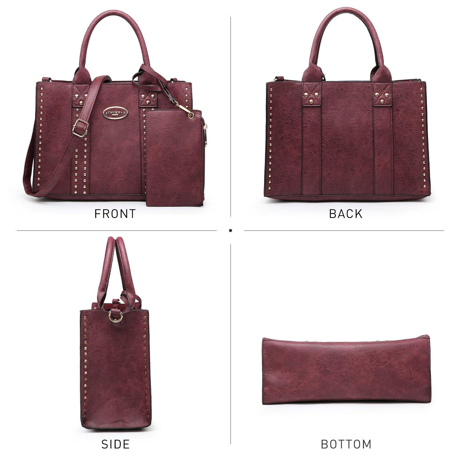 Studded 3-in-1 Top Handle Tote Handbag l Dasein - Dasein Bags