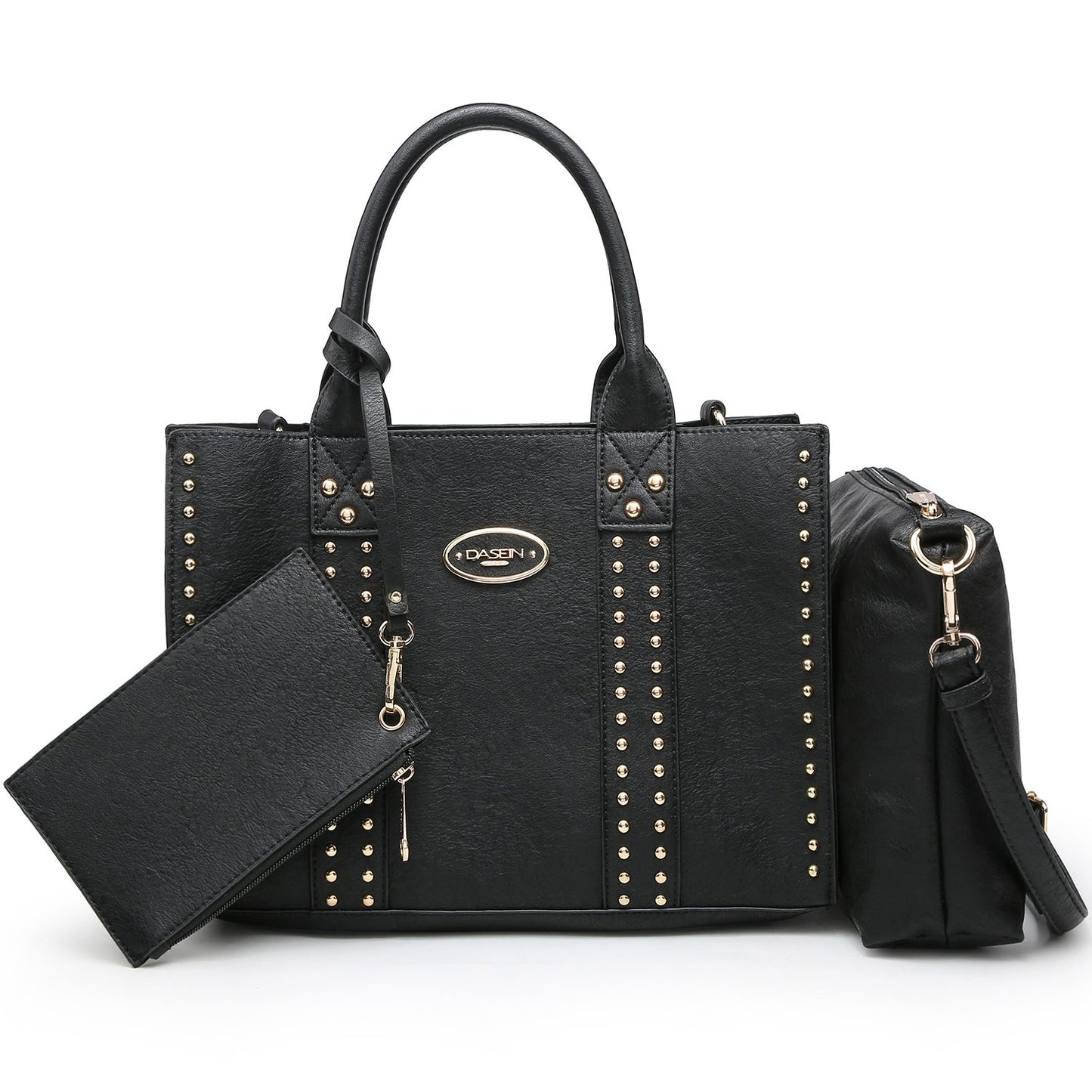 Studded 3-in-1 Top Handle Handbag-Handbags & Purses-Dasein Bags