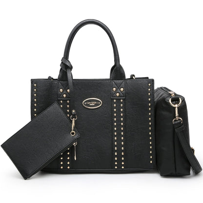 Studded 3-in-1 Top Handle Handbag-Handbags & Purses-Dasein Bags