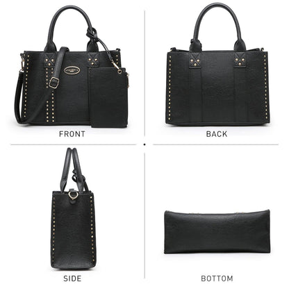 Studded 3-in-1 Top Handle Tote Handbag l Dasein - Dasein Bags