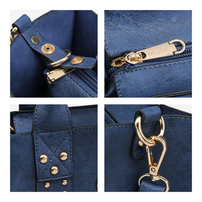 Studded 3-in-1 Top Handle Tote Handbag l Dasein - Dasein Bags
