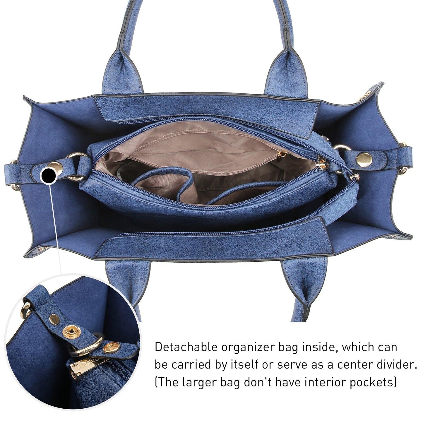 Studded 3-in-1 Top Handle Tote Handbag l Dasein - Dasein Bags